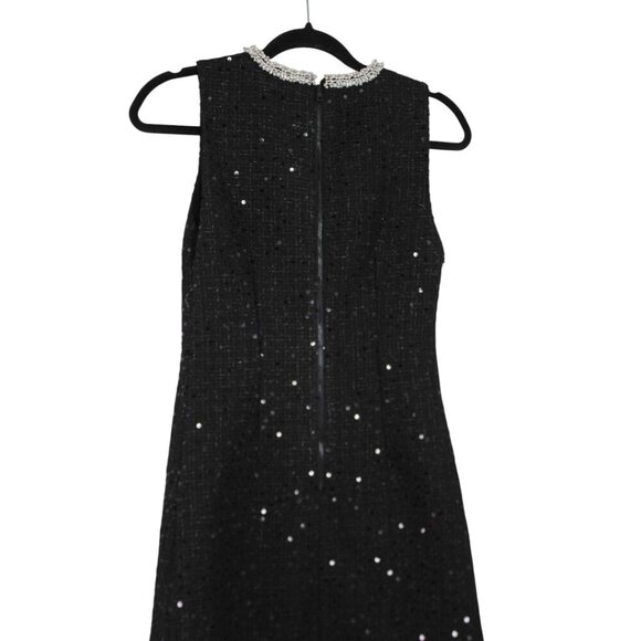 NWT Alice + Olivia Coley Black Tweed Sequin Mini Dress Size XSmall - Picture 8 of 16